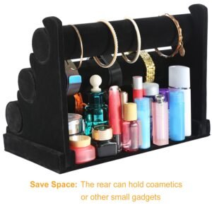 3-Tier Velvet Jewelry Stand Removable Bracelet Holder Watch Jewelry Bangle Display Rack - Image 14