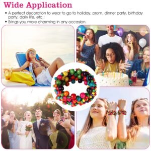 Multi-Color Wooden Beaded Stretchy Bracelet Colorful Exotic Style Elastic Bracelets For Women Girls Children - Image 7