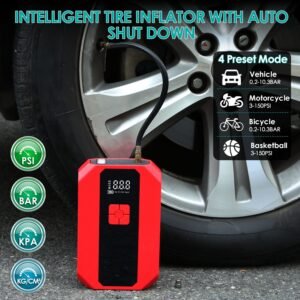 Portable Car Jump Starter Air Compressor 1500A 400PSI Car Battery Charger Jump Starter Power Bank LED Flashlight Digital Tire Inflator for 4.0L Gasoli - Image 11