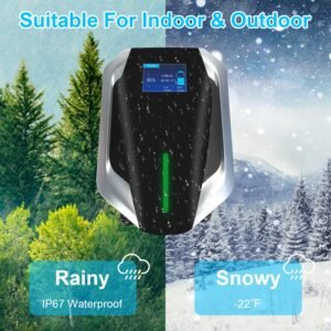 Level 2 Electric Vehicle Charger EV Wall Charger Car Charging Station with 2 Swipecards Digital Display Gun Locking for Home Garage - Image 13