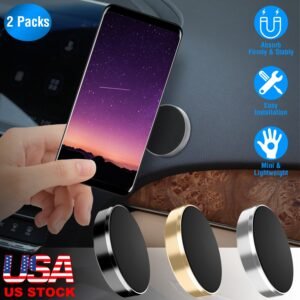 2 Pack Universal Magnetic Car Mounts Dashboard Magnetic Phone Holder Stand Fit for iPhone Galaxy Most Smartphones - Image 3