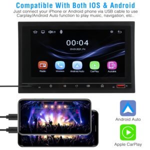 7In Universal Wireless Car MP5 Player 1080P Video Player Stereo Audio FM Radio Aux/USB Input with Rear View Camera Remote Control - Image 7