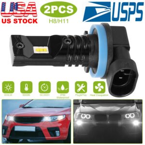 2PCS 600lm 80W H8/H9/H11 LED Fog DRL Light Bulb IP68 Waterproof 6000K White Fog Light - Image 3