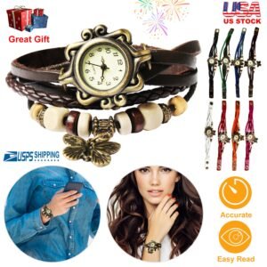 Vintage Women's Watch Bohemian Handmade Leather Watch Quartz Wrist Watch Fashion - Image 5