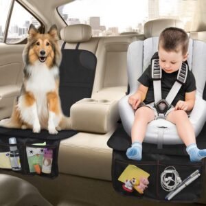 2 Packs Car Seat Protector Cushion Mat Pad with Thick Padding Protector for Child Baby Car Seat Mesh Pockets Non-slip - Image 13