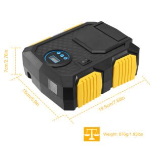 Tire Inflator 12V DC 120W 150PSI Tire Pump w/LCD Electric Air Compressor Pump 25L/Min Large Air Flow - Image 9