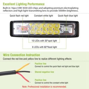 6" LED Light Bar 160W 5000lm Offroad Driving Spot Lights Work Light Pods IP67 Waterproof Fog Light Spot Flood Beam for Jeep Trailer Truck Bus Boat  2P - Image 13