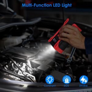 Car Jump Starter with Air Compressor Portable Car Battery Booster with Digital Tire Inflator with 2000mAh Peak Current for 12V Car 6.5L Gas or 4.0L Di - Image 11