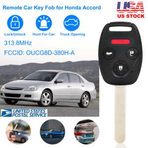 Fit For Honda Accord 2003-2007 Remote Keyless Entry Shell Button Car Key Fob Uncut Key Cover Case OUCG8D-380H-A FCCID 313.8MHz Frequency - Image 9