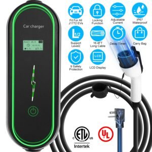 Level2 EV Charger Portable Electric Vehicle Charging Station with NEMA 6-20P Plug?Carry Bag Fit For All J1772 EV and Hybrid Vehicles for Home and Outd - Image 3