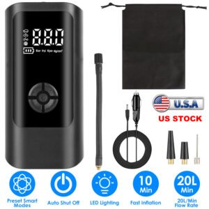 Car Tire Inflator Pump Portable Car Air Compressor Corded Electric Air Pump With LED Light - Image 4