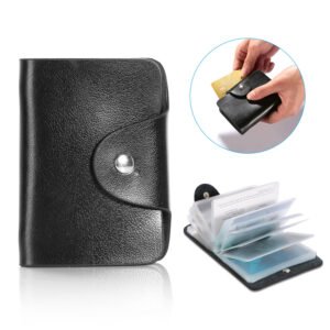 Credit Card Holder Card Organizer Pouch PU Leather Case Snap Closure with 26Pcs Card Slots - Image 10