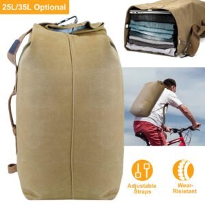 Canvas Backpack Outdoors 25L Travel Laptop Bag Camping Hiking Tactical Military Sport Bags - Image 7