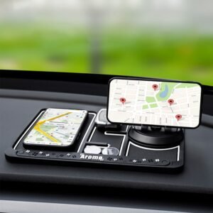 Non-slip Car Phone Mat 4 In1 Dashboard 360? Rotatable Phone Holder Pad with Aroma Parking Number Plate Glow In Dark - Image 8
