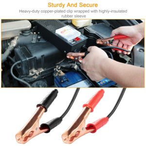 Battery Load Tester 6-12V 100A Battery Tester with Heavy Duty Insulated Copper Clips Carrying Handle for Automotive Repair - Image 2