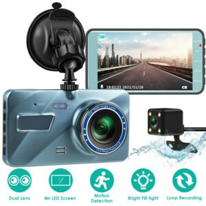 720P Dual Dash Cam Car Camera Recorder Looping Recording Car DVR Driving Vehicle Recorder with Motion Detection Light - Image 2