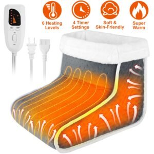 Heating Pad for Foot Electric Heated Foot Warmer Soft Leg Warmer Boots with 6 Level Heating 4 Level Timing - Image 4