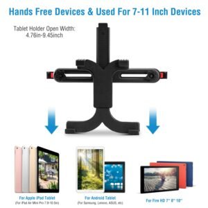 Car Headrest Tablet Mount 360? Rotation Car Tablet Holder Universal for 7-11 Inch iPad iPad Air iPad Pro Galaxy Tab Kindle Fire - Image 9