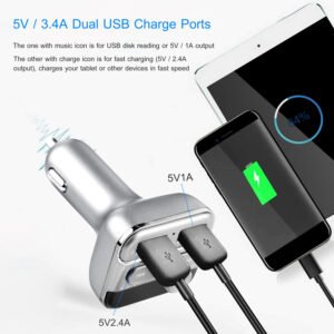 Car Wireless FM Transmitter 3.4A Dual USB Charge Hands-free Call Car MP3 Player TF Card USB Disk Reading - Image 4
