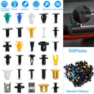 500Packs Bumper Fastener Rivets 30 Kinds Bumper Push Clips Fender Replacement Universally Fit for Honda Toyota Car Panel Skirt Shield Retainer - Image 2