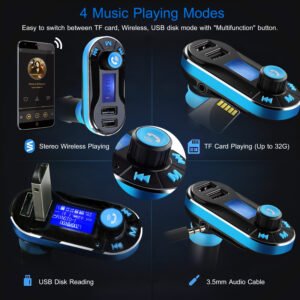 Car Wireless FM Transmitter Dual USB Charger Hands-free Call MP3 Player Aux-in LED Display Remote Controller - Image 6