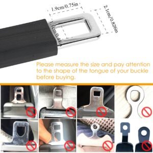 2Pcs Car Seat Belt Extender 9in Buckle Tongue Webbing Extension Safety Belt Auto Belt Clip Lengthening - Image 13