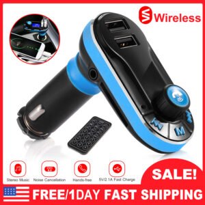 Car Wireless FM Transmitter Dual USB Charger Hands-free Call MP3 Player Aux-in LED Display Remote Controller - Image 5