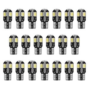 20Pcs T10 SMD5730 LED Light Bulbs 6000K Wedge Light Lamps Dome Map License Plate Car Interior Festoon Lights Kits