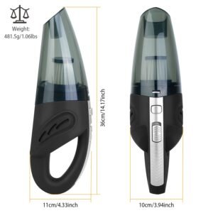Car Handheld Vacuum Cleaner Cordless Rechargeable Hand Vacuum Portable Strong Suction Vacuum w/ Hose Nuzzle Brush For Dust Pet Hair - Image 12