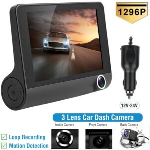 1296P Car DVR Dash Camera 4In 3 Lens Vehicle Driving Recorder Seamless Recording - Image 12