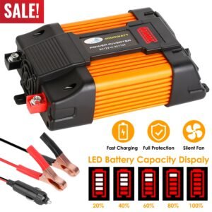 500W Continuous Power Inverter DC 12V To AC 110V Car 4000w Peak Power Inverter w/ Dual 5V 2.1A USB Ports For RV Caravan Truck Laptop - Image 6