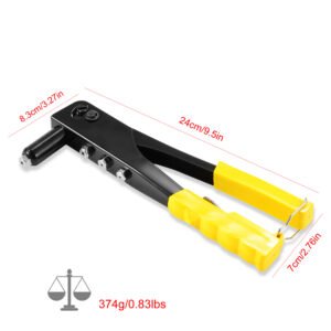 Hand Riveter Pop Rivet Gun 9.5inches Heavy Duty 4 Different Nozzles 1 Wrench Included Riveting Tool - Image 10