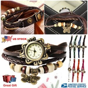 Vintage Women's Watch Bohemian Handmade Leather Watch Quartz Wrist Watch Fashion - Image 6