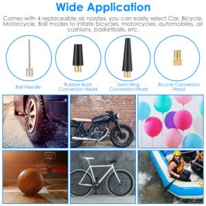 150PSI Cordless Car Tire Pump 6000mAh Rechargeable Tire Inflator Portable Air Compressor for Car Bike Motorcycle Ball - Image 12