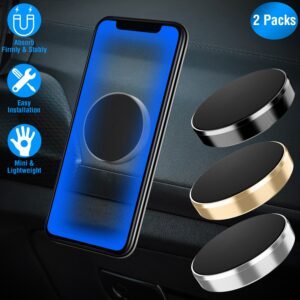 2 Pack Universal Magnetic Car Mounts Dashboard Magnetic Phone Holder Stand Fit for iPhone Galaxy Most Smartphones - Image 4