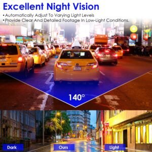 2K HD Front Dash Cam For Car With IPS Screen Night Vision Loop Recording Included 32G Storage Card 140? Wide Angle WiFi App Control Front Dashcam - Image 8