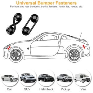 5Set Car Quick Release Bumper Fasteners Front Rear Bumper Holders Trunk Fender Hatch Lids Kit - Image 7