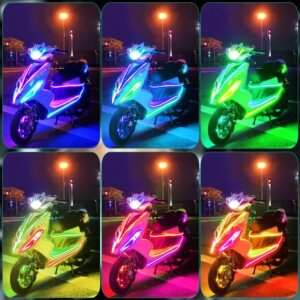6Pcs Motorcycle LED Light Strips Multi-Color Neon Light Kits Waterproof DC 12V RGB Atmosphere Lights W/ Remote Controller Fit For Motorcycle Car SUV A - Image 11