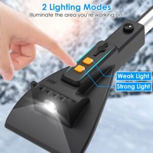 3 In 1 Car Snow Removal Shovel with Lights Car Snow Removal Tool Telescopic Windshield Ice Scraper Snow Brush Shovel - Image 10