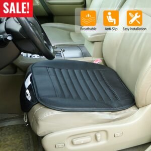 Universal Car Seat Cushion Cover Breathable Car Front Seat Cover Pad Mat Filling Bamboo Charcoal w/ Non-Slip Bottom and Storage Pockets - Image 2