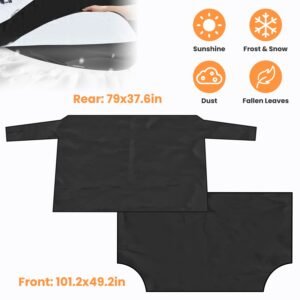 Magnetic Car Windshield Cover Front Rear Car Windshield Protector against Snow Sun Dirt Leaves Fit for All Cars Oxford Fabric Waterproof Heat-Resistan - Image 4
