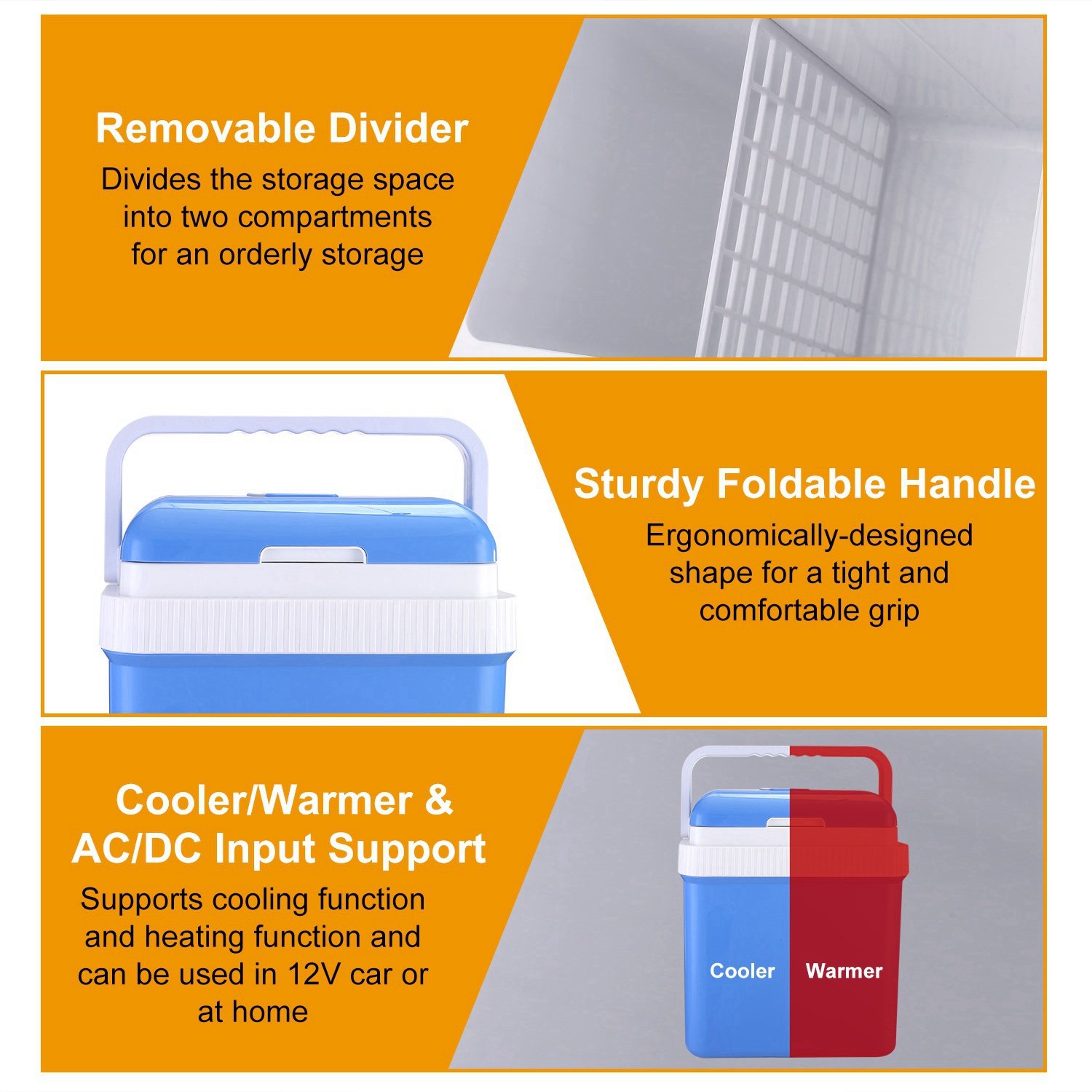 24L Portable Car Cooler 12V Car Refrigerator Travel Cooling Warmer Fridge Box Home Use - Image 13