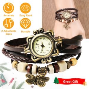 Vintage Women's Watch Bohemian Handmade Leather Watch Quartz Wrist Watch Fashion - Image 9