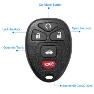 2 Keyless Entry Car Key Remote Key Fob Case Button Pad Replacement for 2004-2010 Chevrolet Malibu KOBGT04A - Image 3