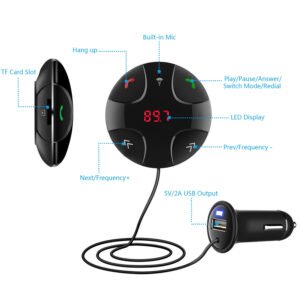 Wireless FM Transmitter wireless 4.2 Car Kit Fast USB Charge Hands-free Call MP3 Player TF Card LED Display for Car Audio System - Image 7