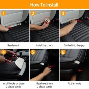 Universal Car Seat Cushion Cover Breathable Car Front Seat Cover Pad Mat Filling Bamboo Charcoal w/ Non-Slip Bottom and Storage Pockets - Image 10