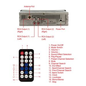 Single Din In-Dash Digital Music Player and Car Radio Receiver - Image 8