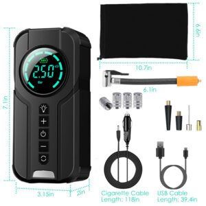 Car Tire Inflator Pump Portable Car Air Compressor Wireless Electric Air Pump 150 PSI with LED Light - Image 13
