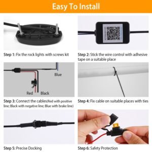 8 Pods RGB LED Rock Lights?DC12V Car Neon Light Kit IP68 Waterproof Underglow Lights with Double Remote Controls Wireless APP Control?for Jeep Truck U - Image 10
