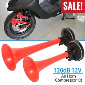 Air Horn Dual Trumpet 12V 115DB Loud Boat Motorcycle Truck Air Horn Compressor Kit - Image 6